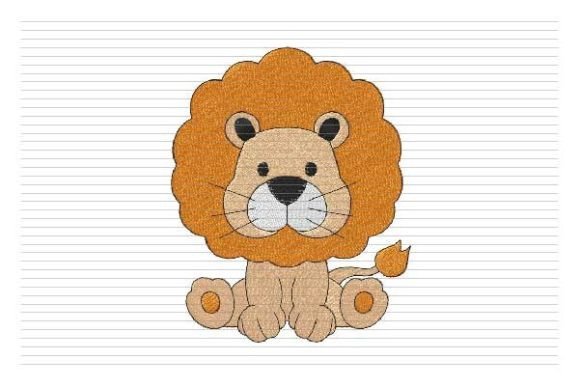 Adorable Baby Lion Embroidery for Handmade Products