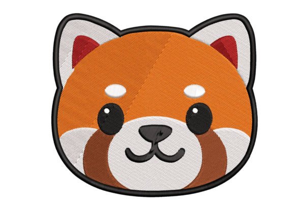 Adorable Red Panda Embroidery for Apparel