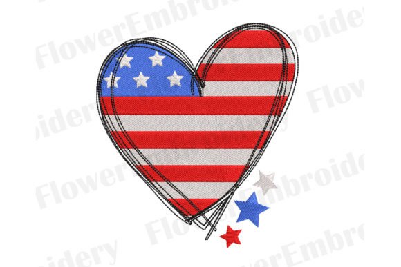 American Pride with Memorial Day Embroidery Design