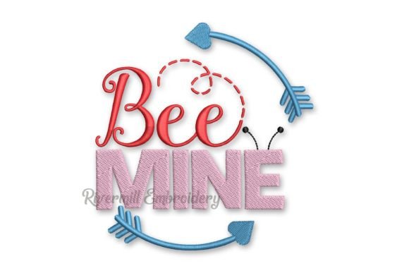 Bee Mine Embroidery: A Charming Valentine's Design