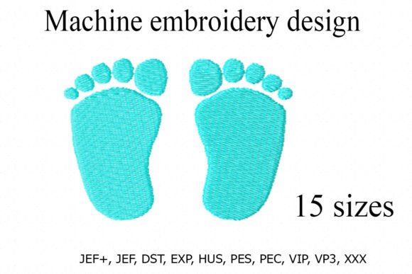 Charming Baby Feet Embroidery Design for Apparel