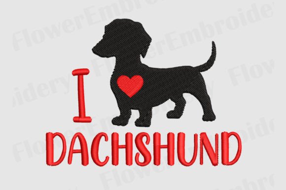 Charming Daschund Dog Embroidery Design