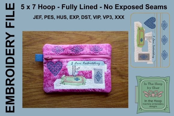 Charming Embroidery Machine Zipper Bag