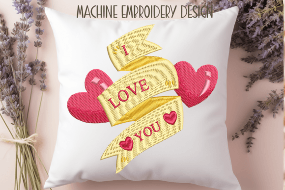 Charming Valentine's Day Embroidery Banner