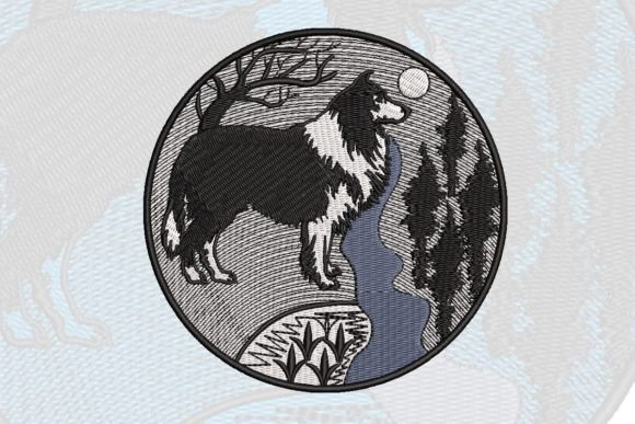 Collie Dog: A Premium Embroidery Design