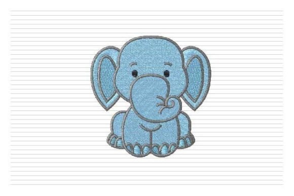 Cute Baby Elephant Embroidery for Premium Sweatshirts