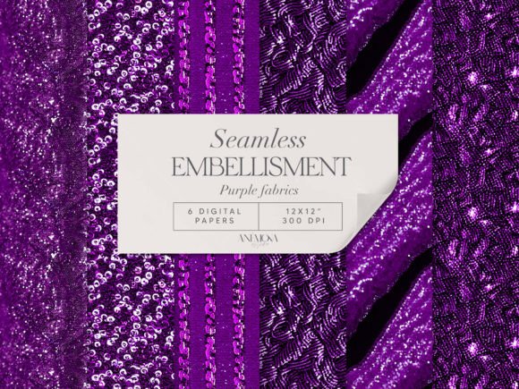 Exploring Purple Embroidery Sequin Fabric Paper