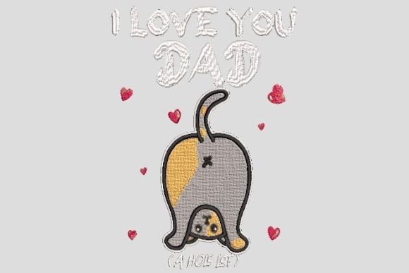I Love You DAD Family Quotes Embroidery
