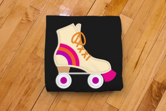 Retro Rollerskate Applique: A Fun Embroidery Design