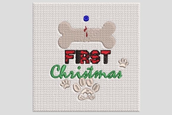 The First Christmas of Dog Embroidery