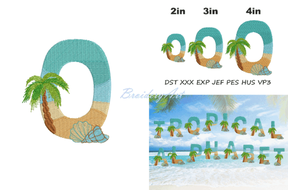 Tropical Font O: A Unique Embroidery Design for Holiday Gifts