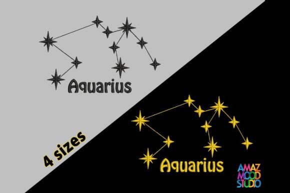 Zodiac Constellation Aquarius: A Stellar Embroidery Design